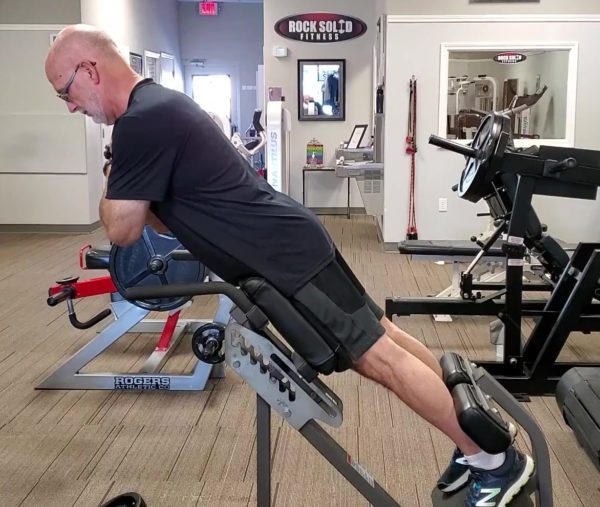 abdominal exercises for seniors - back extension on a 45-degree bench