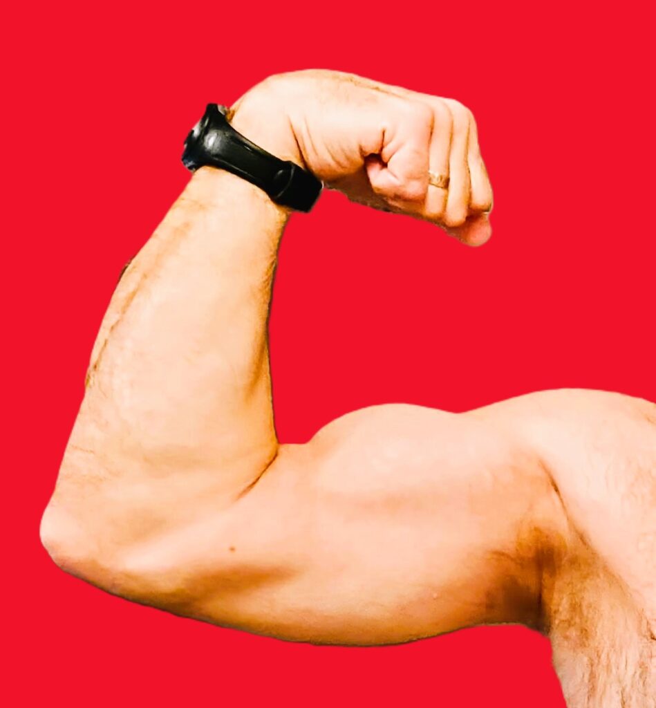can flabby arms be toned after 60? Shirtless arm flex