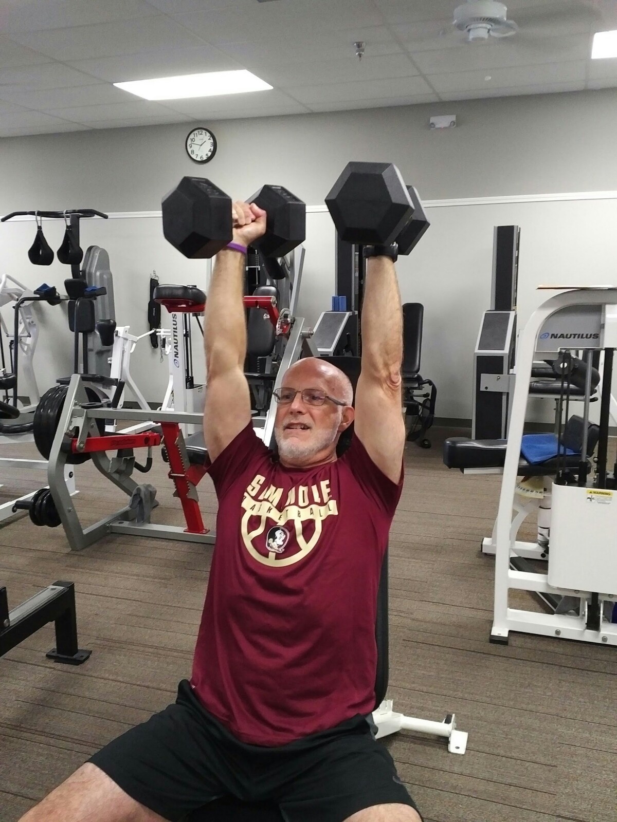 Can flabby arms be toned after 60? Seated dumbbell press